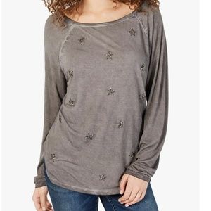 INC Embellished Long Sleeves Pullover Top